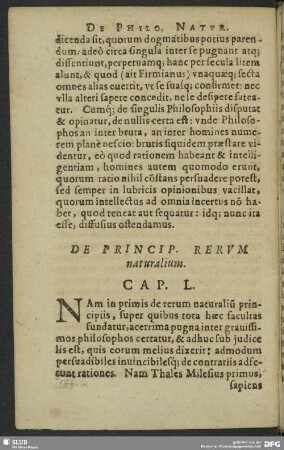 De Princip. Rerum naturalium. Cap. L.
