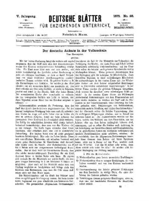 Der deutsche Aufsatz in der Volksschule : (Schluß)