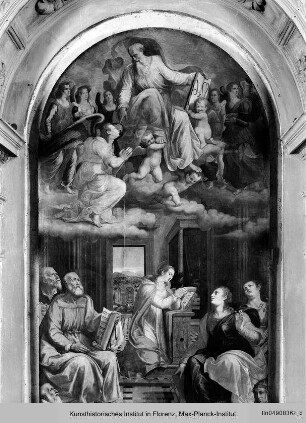 Verkündigung an Maria mit Propheten und Heiligen