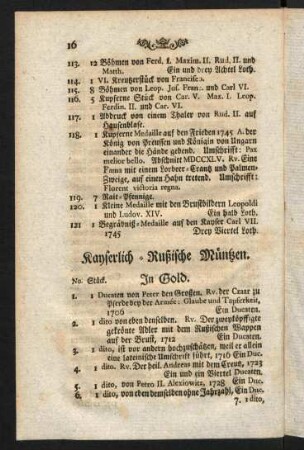 16-18, Kayserlich-Rußische Müntzen.