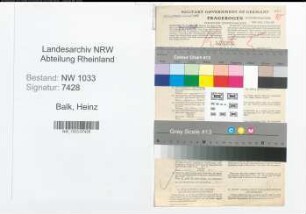 Entnazifizierung Heinz Balk , geb. 15.01.1922 (Polizist)