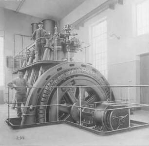 Drehstromgenerator, 217 kVA mit Erregermaschine (Maffei-Schwartzkopff-Werke GmbH) : Technikgeschichte | Elektrotechnik | Erzeugung elektrischer Energien | Gleich- und Wechselstromgeneratoren, Turbogeneratoren