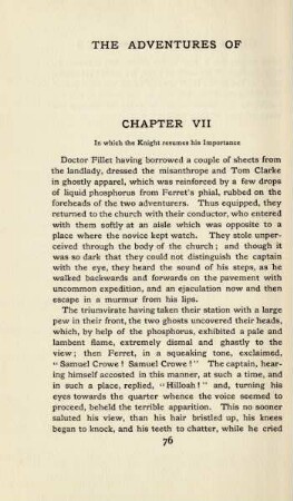 Chapter VII. In which the knight resumes his importance