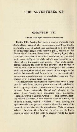 Chapter VII. In which the knight resumes his importance