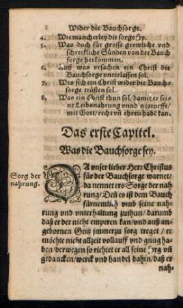 Das erste Capitel. Was die Bauchsorge sey.