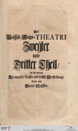 Zweyter und Dritter Theil