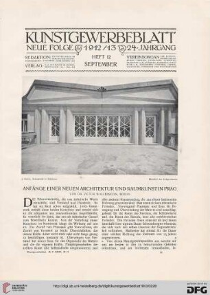 Anfänge einer neuen Architektur und Raumkunst in Prag