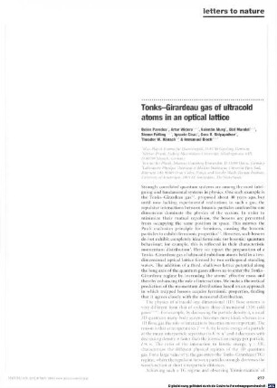 Tonks–Girardeau gas of ultracold atoms in an optical lattice