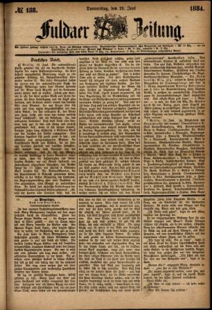 Ausgabe vom Donnerstag, den 19. Juni 1884.