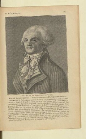 Maximilien de Robespierre (1759 - 1794). Portrait d'auteur inconnu. - Musée Carnavalet. - Photographie Hachette