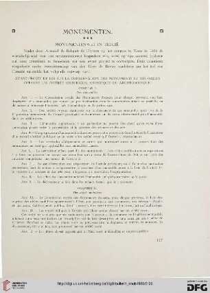 2.Ser. 2.1909: Monumenten : Monumentenwet in België