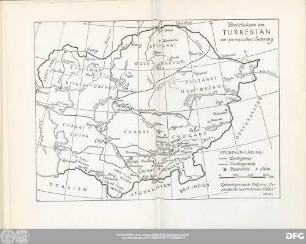 Übersichtskarte von Turkestan vor der russischen Eroberung