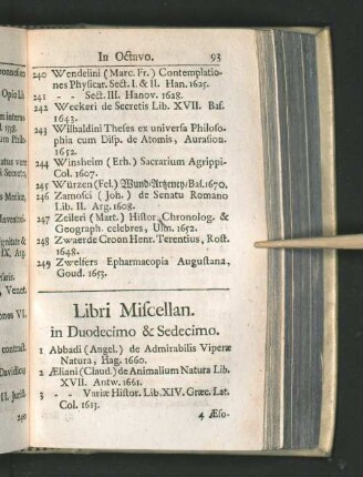 Libri Miscellan in Duodecimo & Sedecimo.