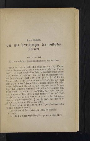 Erstes Kapitel. Die anatomischen Eigenthümlichkeiten des Weibes.