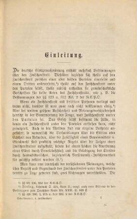 Der Zwischenstreit unter den Parteien : ein Beitrag zur Erlläuterung der Reichs-Civilprozeßordnung