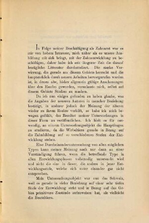 Zur Ontogenese der Schweinemolaren