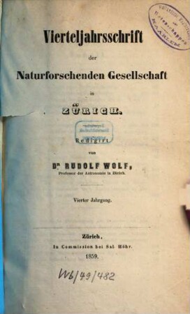 Vierteljahrsschrift der Naturforschenden Gesellschaft in Zürich NGZH. 4, 4. 1859