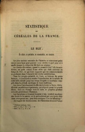 Statistique des Céréales de la France : Le blé. Sa culture, production, consomtion, commerce