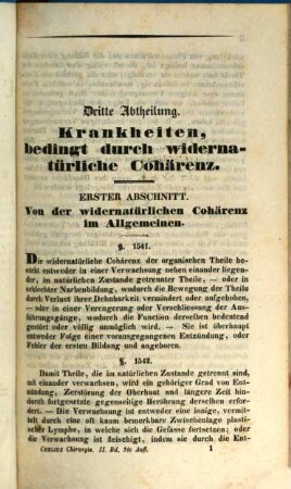 Handbuch der Chirurgie : zum Gebrauche bei seinen Vorlesungen, Bd. 2, Abth. 1