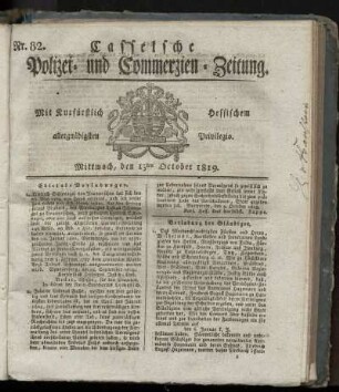 Nr. 82, Mittwoch, den 13ten October 1819