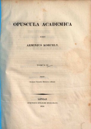 Opuscula academica. 2