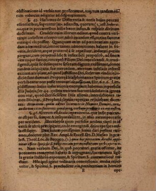 Disp. theol. de irremissibili peccato in Spiritum Sanctum