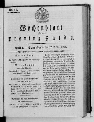 Nr. 16, Ausgabe vom 17. April 1830