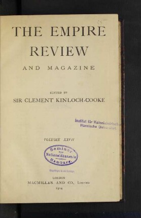 27.1914, Nos. 157-162 (February-July): The Empire review and journal of British trade