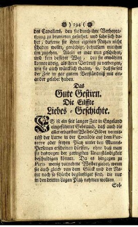 Die Eilfte Liebes-Geschichte. Das Gute Gestirn.