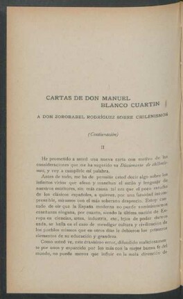 Cartas a Don Zorobabel Rodríguez sobre chilenismos - (Continuación)