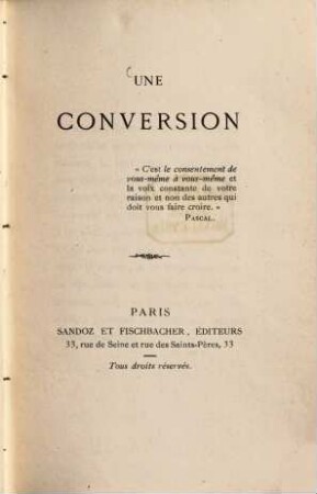 Une Conversion