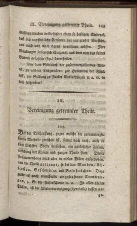 IX. Vereinigung getrennter Theile.