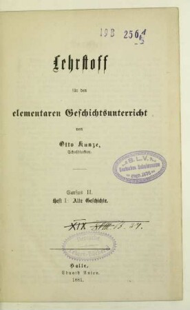 Kursus 2,1: Alte Geschichte