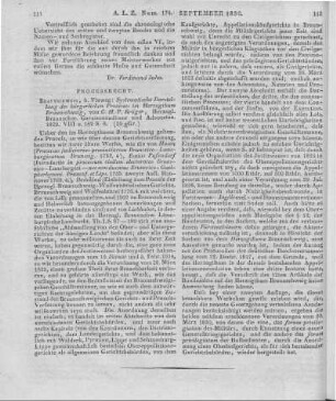 Krüger, C. H. P.: Systematische Darstellung des bürgerlichen Prozesses im Herzogthum Braunschweig. Braunschweig: Vieweg 1829