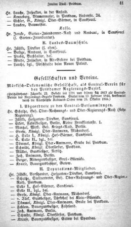 Gesellschaften und Vereine