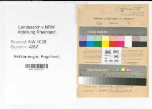 Entnazifizierung Engelbert Echtermeyer , geb. 28.03.1914 (Finanzbeamter)