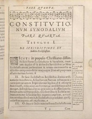 Titvlvs I. De Ivrisdictione Et Iudicio Ecclesiastico.