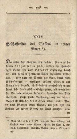 XXIV. Beschaffenheit des Wassers im todten Meere