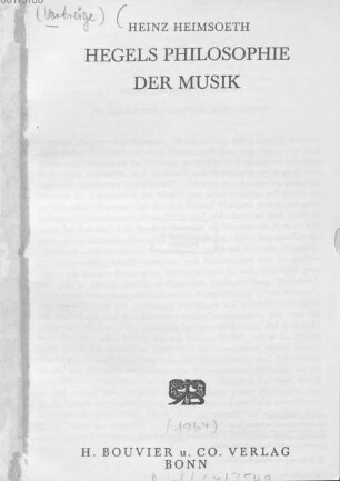 Hegels Philosophie der Musik