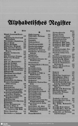 Alphabetisches Register
