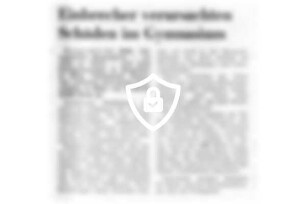 Einbrecher verursachten Schäden im Gymnasium