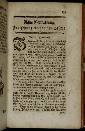Achte Betrachtung. Fortsetzung des vorigen Stücks.