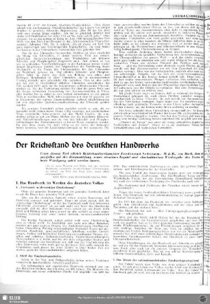 Der Reichsstand des deutschen Handwerks