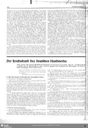 Der Reichsstand des deutschen Handwerks