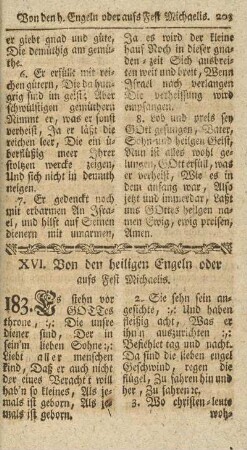 XVI. Von den heiligen Engeln oder aufs Fest Michaelis
