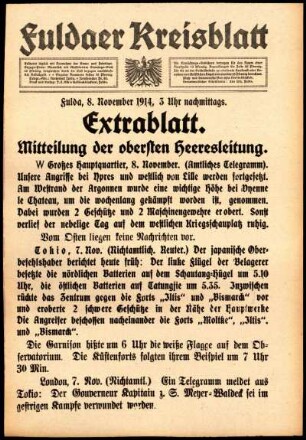 Zweite Ausgabe vom Sonntag, den 08. November 1914.