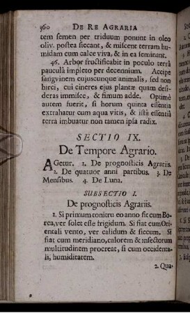 Sectio IX. De Tempore Agrario