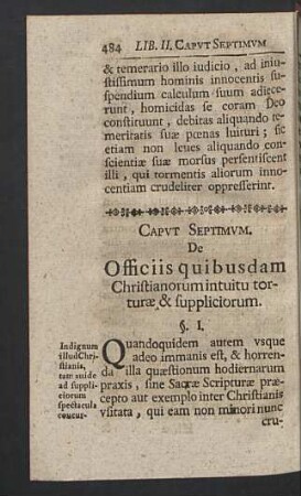Caput septimum. De Officiis quibusdam Christianorum intuitu torturae & suppliciorum.