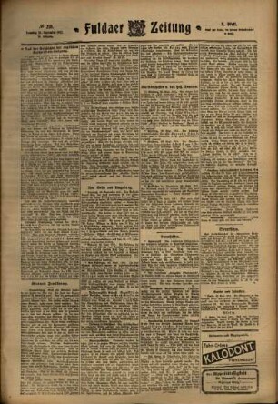 Dritte Ausgabe vom Samstag, den 23. September 1911.