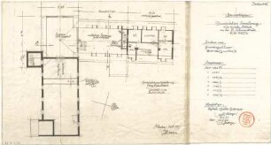 Gsaenger, Gustav; München - Allach; Ev. Kirche, Anbau Gemeindesaal - Bauvorlagen, Gemeindehaus, Erweiterung (Grundriss DG)
